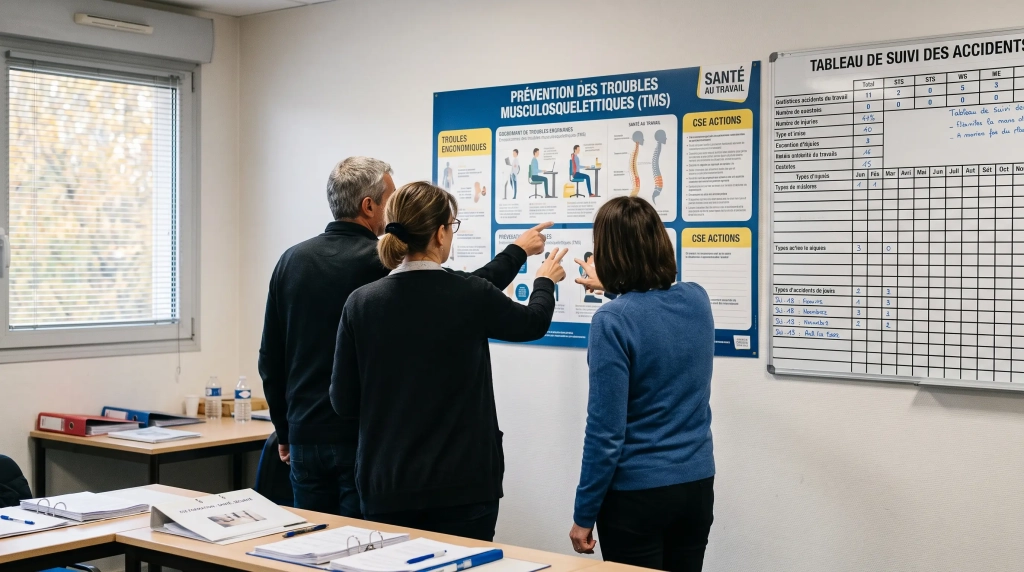 Élus du CSE en formation à Rennes étudiant la prévention des risques